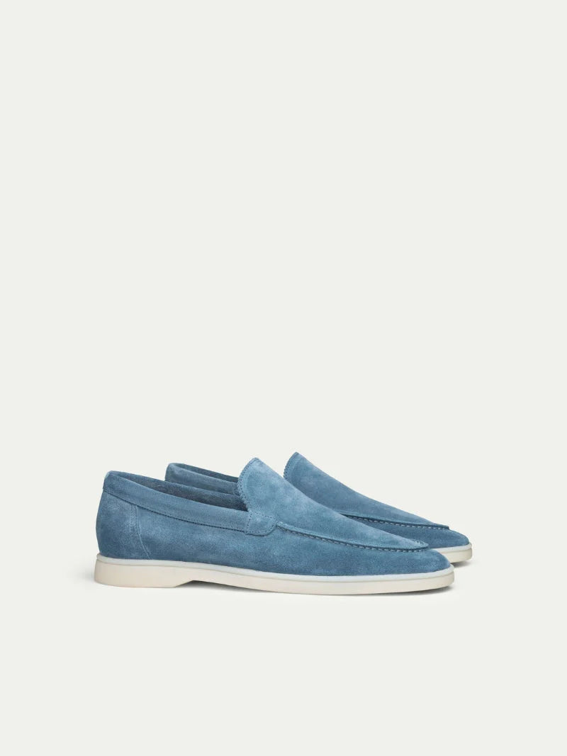 OZEANBLAUE VELOURSLEDER-LOAFER