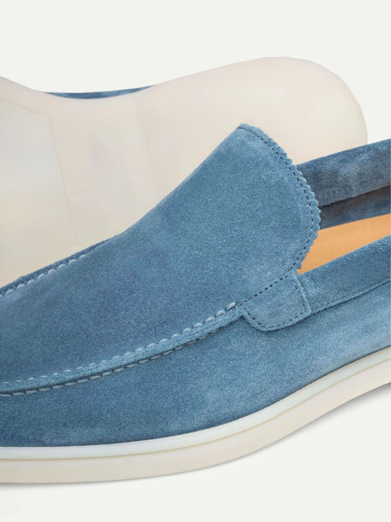 OZEANBLAUE VELOURSLEDER-LOAFER