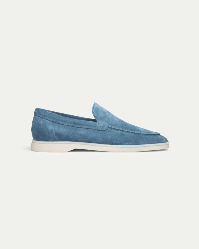 OZEANBLAUE VELOURSLEDER-LOAFER